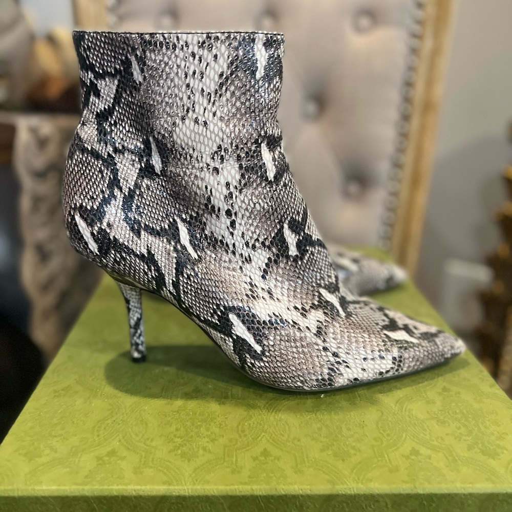 Schutz Snakeskin Ankle Boots